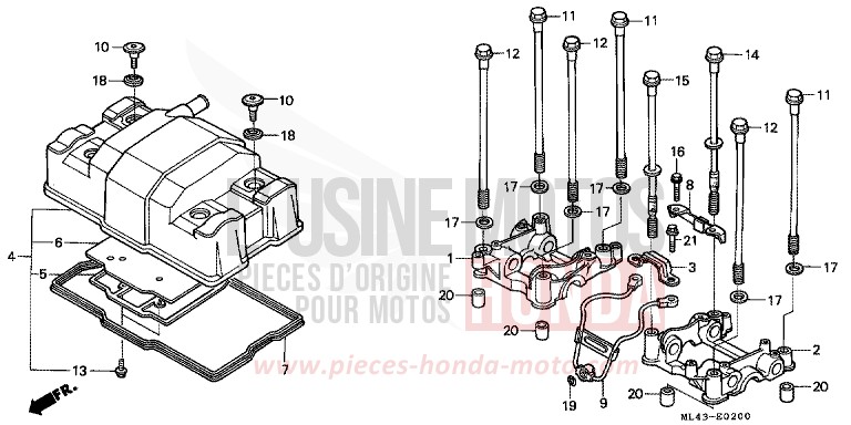 ZYLINDERKOPFDECKEL von CB1300 Super Bold'or ABS SHASTA WHITE (NH138) von 1988
